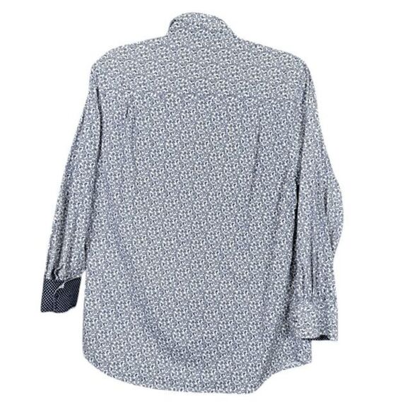 Nick Graham Everywhere Men's Button Shirt Contrast Navy Flip Cuff Stretch Medium - Picture 4 of 11